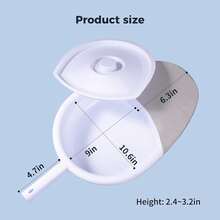 Unisex Bedpan With Plastic Protective Cover And Handle, Easy To Place And Disassemble, Anti-Spill, Durable And Easy To Clean, Suitable For Elderly And Adults, White