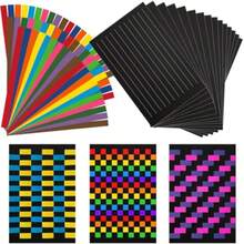 15 Paper Weaving Project • Anxiety Relief PaperCraft • DIY Placemats With ¾-Inch Paper Strips And 9x14-Inch Mats • Beginner Learn To Weave • Arts And Craft Kits For Home And Classroom Decor - 彩色 - 查看 2