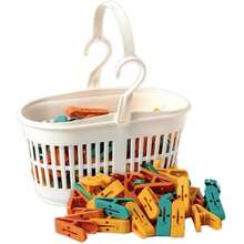 1/2套晾衣夾加晾衣繩套裝，自備收納籃，彩色，防滑設計，夾力強，優選pp材質，無異味，結實耐用，多功能，晾曬一併收納籃，彩色，防滑設計，夾力強，優選pp材質，無異味，結實耐用，多功能，晾曬一並裝點 - 彩色 - 查看 10