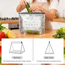 Reusable Aluminum Foil Sealable Storage Bags, 2026 New Resealable Vacuum Zipper Pouches For Food, Stand Up Foil Sealable Bags With Label And Zip Lock For Vegetable Fruit Meat (30Pcs, S+M+L) - Grey - View 6