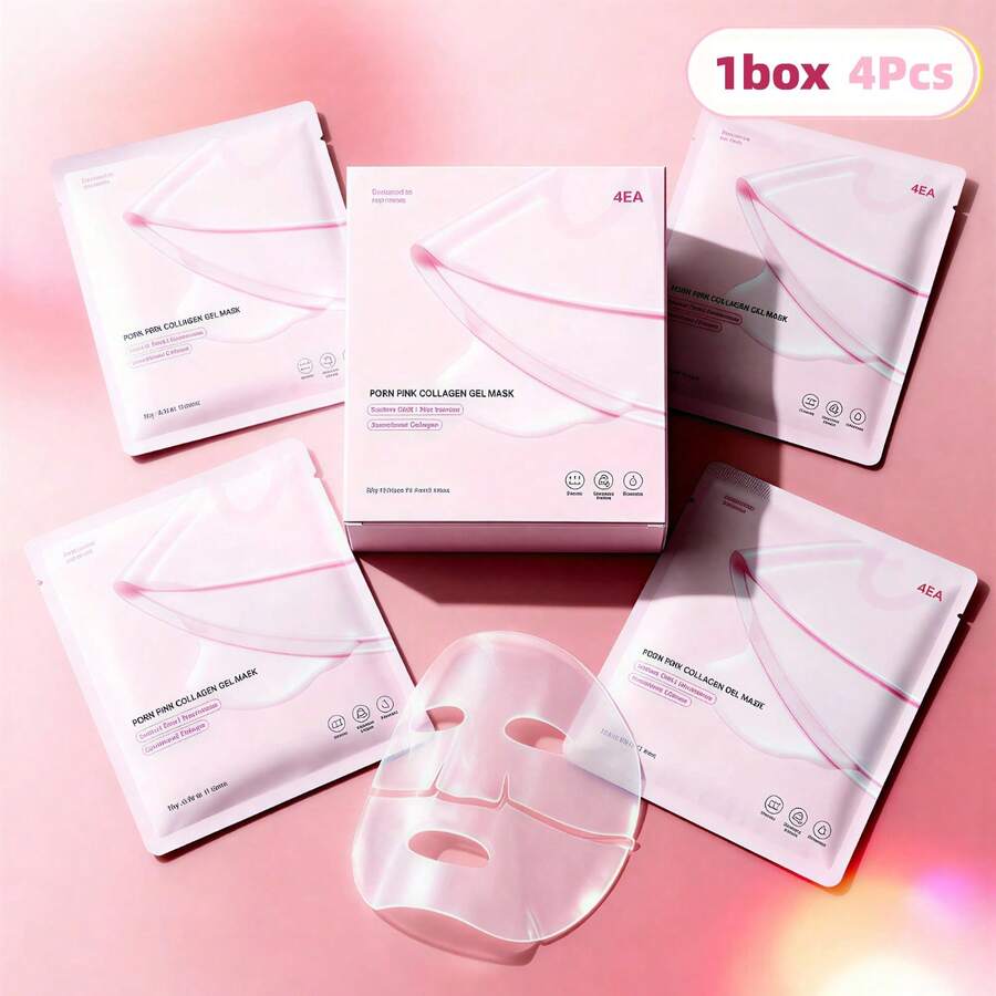 Salmon PDRN Pink Collagen Gel Mask | Color-Changing Gel, Overnight Face Mask For Glass Skin - Moisturizing, Firming, Elasticity Boost & Fine Lines Reduction | Low-Molecular Collagen, Pore Minimizing | Cooling Effect, Dermatologically Tested | Korean Skincare, 28g X 4ea (1 Box) - 1盒/4個 - 查看 1