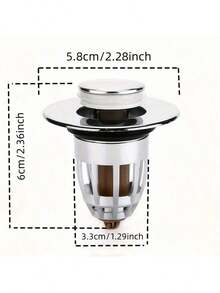 1.06" - 1.65" Bathroom Sink Drain Stopper - Pop-Up Drain With Hair Catcher - Multicolor - View 4