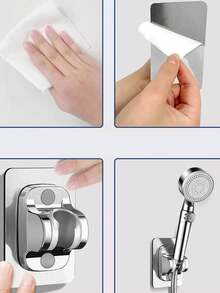 1 st justerbar duschmunstyckehållare, duschfäste för badrum, universal duschmunstyckehållare för väggmontering - Silver - Visa 7