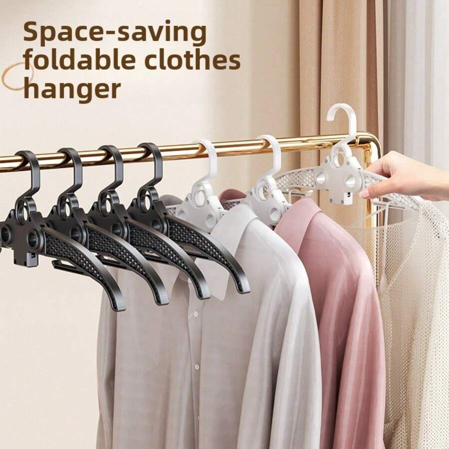 5 chiếc móc treo quần áo gấp gọn tiết kiệm không gian, dụng cụ sắp xếp đồ đạc đa chức năng, tiết kiệm diện tích, vật dụng thiết yếu cho gia đình.