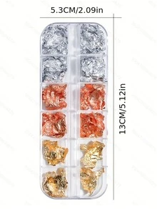 1 Box New Japanese Style Rose Gold/Silver Foil, Rainbow Resin Gold Foil, Suitable For DIY Jewelry And Nail Art Decoration Nails - Multicolor - View 5