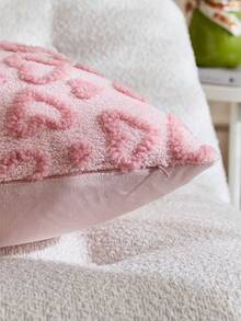 1 chiếc vỏ gối trang trí hình trái tim bằng vải nhung mềm mại, mặt trước bằng vải jacquard, mặt sau bằng vải lông cừu, vỏ gối vuông, vỏ gối trang trí nhà cửa dịp lễ, chất liệu nhung mềm mại, trang trí hiện đại cho ghế sofa, phòng ngủ. - Màu Hồng baby - Xem 7