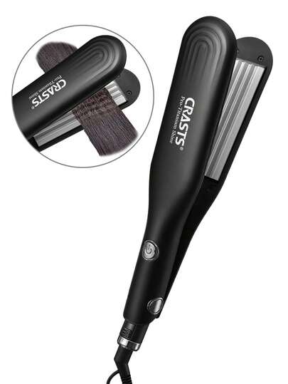  CRASTS 玉米须夹板垫 发根顶部烫发夹 蓬松造型神器，烫发顶部扁平玉米烫发器，大号板 脸部内侧蓬松羊毛卷发，小卷发，黑色