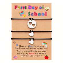 Mother-Daughter Bracelet Set, Heart Card Bracelet, Gift For Mom, Parent-Child Woven Bracelet, Heart Wish Bracelet, Mother's Day & Valentine's Day Gift For Women And Girls