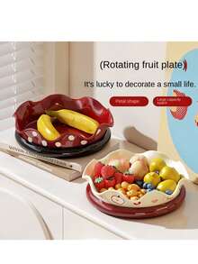 Rotating Fruit Plate, Creative Snack Tray, Kitchen Spice Dish, Lightweight Luxury Dessert Dry Fruit Plate, Tea Tray - Multicolor - View 6