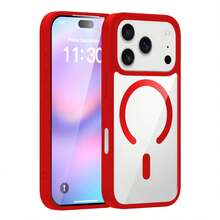 奢華防震馬卡龍色保護殼，支援無線磁吸充電，相容 iPhone 17 Pro、17 Pro Max、Air 及 7-16 系列，A56、A36、A16、A17、A37、A57、A06、A07、S26 Ultra、S25 Ultra - 紅色 - 查看 7