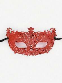12个/6个/1个 优雅威尼斯化妆舞会面具，带闪光粉半脸面具，适用于表演、角色扮演、万圣节、狂欢节派对装饰和节日服装
