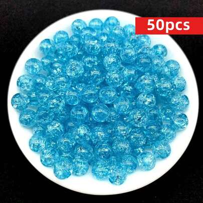 Yiwu Qiyou Accessories Co., LTD 50颗/包 8毫米彩色亚克力绒球珠，适用于DIY珠宝手链制作配件