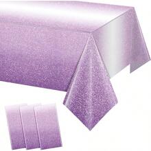 zxr FunnyPars - Juego de 3 manteles de plástico color morado degradado para fiestas mantel rectangular desechable color pastel degradado decoración de aniversario de boda cumpleaños 54 x 108 pulgadas125 - Morado - Ver 1