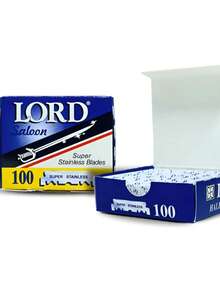 Lâmina de Barbear Lord Super – 200 Lâminas Profissionais Aço Inox (2 Caixas) - Cinza - Visão 2