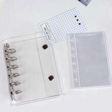 A7 Size Transparent Portable File Bag, Double Buckle Design, Suitable For Storing Photos, Can Also Be Used As Photo Album, Stationery, Notebook, Sticker Book, Office Supplies, School Supplies - Multicolor - View 21