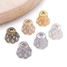 100pcs Flower Shape Iron Flower Petal Bead Caps Spacers For Earring Bracelet Necklace DIY Jewelry Making Supplies