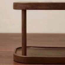 Walnut Desk Organizer Shelf Modern Multiuse 2 Tier For Pantry Bedroom Office - Redwood - View 3