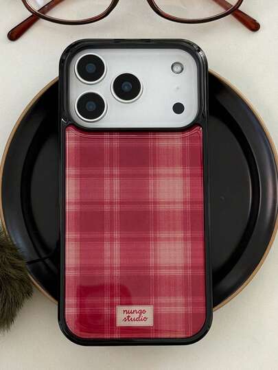 Retro Lattice Plaid Pattern Mobile Phone Case Compatible With IPhone 17ProMax 17Pro 17 16ProMax 16 15 14 13 12 11 Pro Max Plus Cases Shockproof Back Cover Shell