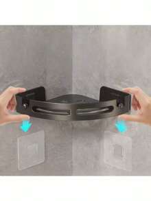 Kệ treo tường màu đen cho phòng tắm, giỏ đựng đồ bằng nhựa có lỗ thoát nước, giá đựng đồ đa năng cho phòng tắm và nhà bếp, dùng để đựng dầu gội, xà phòng, mỹ phẩm và đồ dùng nhà bếp, thiết kế tự dính không cần khoan. - Nhiều màu - Xem 15