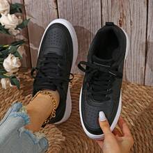 Women's Retro Mary Jane Sneakers Platform Cushioned Sole Casual Street Style Shoes - Black - View 6