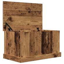 Coffre de rangement vidaXL, aspect bois recyclé, 70 x 40 x 38 cm, matériau à base de bois - Tabac - Voir 5