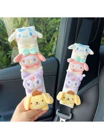 Sanrio Hello Kitty Cute Cartoon Seatbelt Shoulder Pad, Soft And Breathable Material, Comfortable To Use, Easy One-Step Installation And Removal, Suitable For Various Waist Packs/Crossbody Bags/Shoulder Bags/Handbags