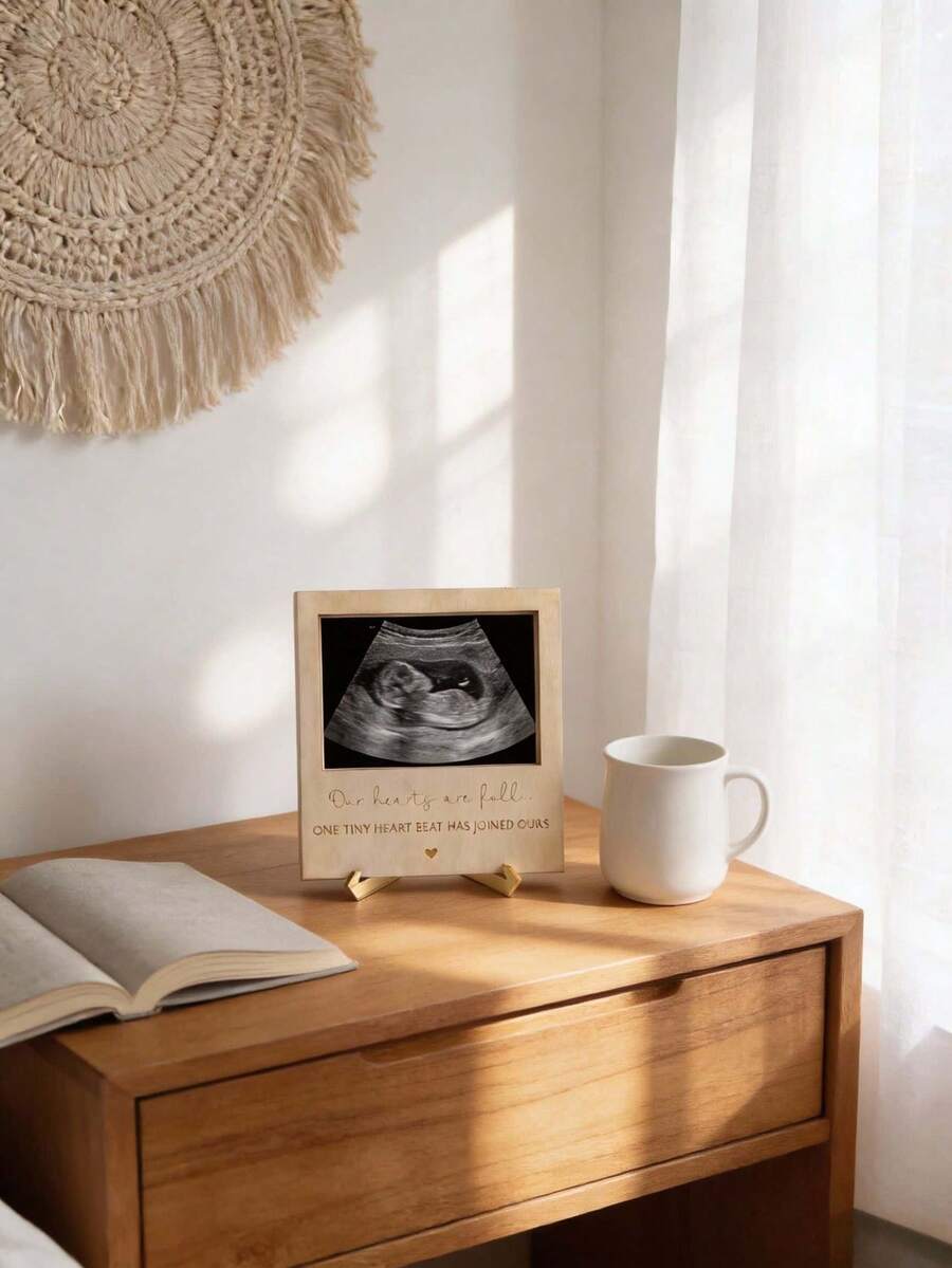 Marco De Fotos Escaneado De Madera Para Bebé Y Papá | Regalo Original Para El Día Del Padre FW325