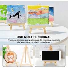 Caballetes para Pintar Niños de Artista Caballete de Pintura Set 6 Mini Lienzos para Pintar Paneles Blancos Imprimados 10x10 cm con 10 Pinceles para Suministros de Fiesta de Pintura ArtisticaDurable, Sólido,cultivating children's interests - Blanco - Ver 6