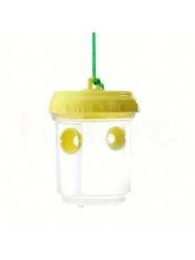 Transparent Plastic Outdoor Insect Trap With Yellow Cap - No Power Needed, Effectively Captures Fruit Flies, Wasps And Aphids, Transparent Design For Easy Monitoring, Fly Catcher
