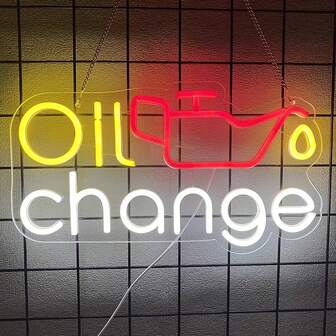 Neon Sign For Oil Change, Neon Garage Sign, Auto Repair Shop LED Sign, Car Repair Wall Decor Neon Sign, Dimmable Neon Sign For Repair Shop, Auto Repair, Workshop, Garage Gifts
