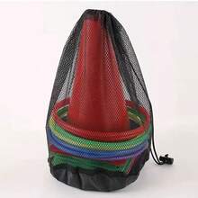 一套创意冰淇淋甜筒玩具套装，包含圆形投掷玩具：感官运动训练、彩色标牌桶 - 户外游戏、甜筒投掷互动游戏（颜色随机）