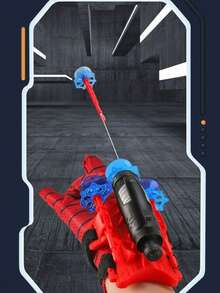 1个/2个蜘蛛网发射器，适合小小英雄，可穿戴腕式发射器，带吸盘，软弹蜘蛛网发射器，蜘蛛射手，蜘蛛网弹射器，黑色科技手套玩具 - 彩色 - 查看 7