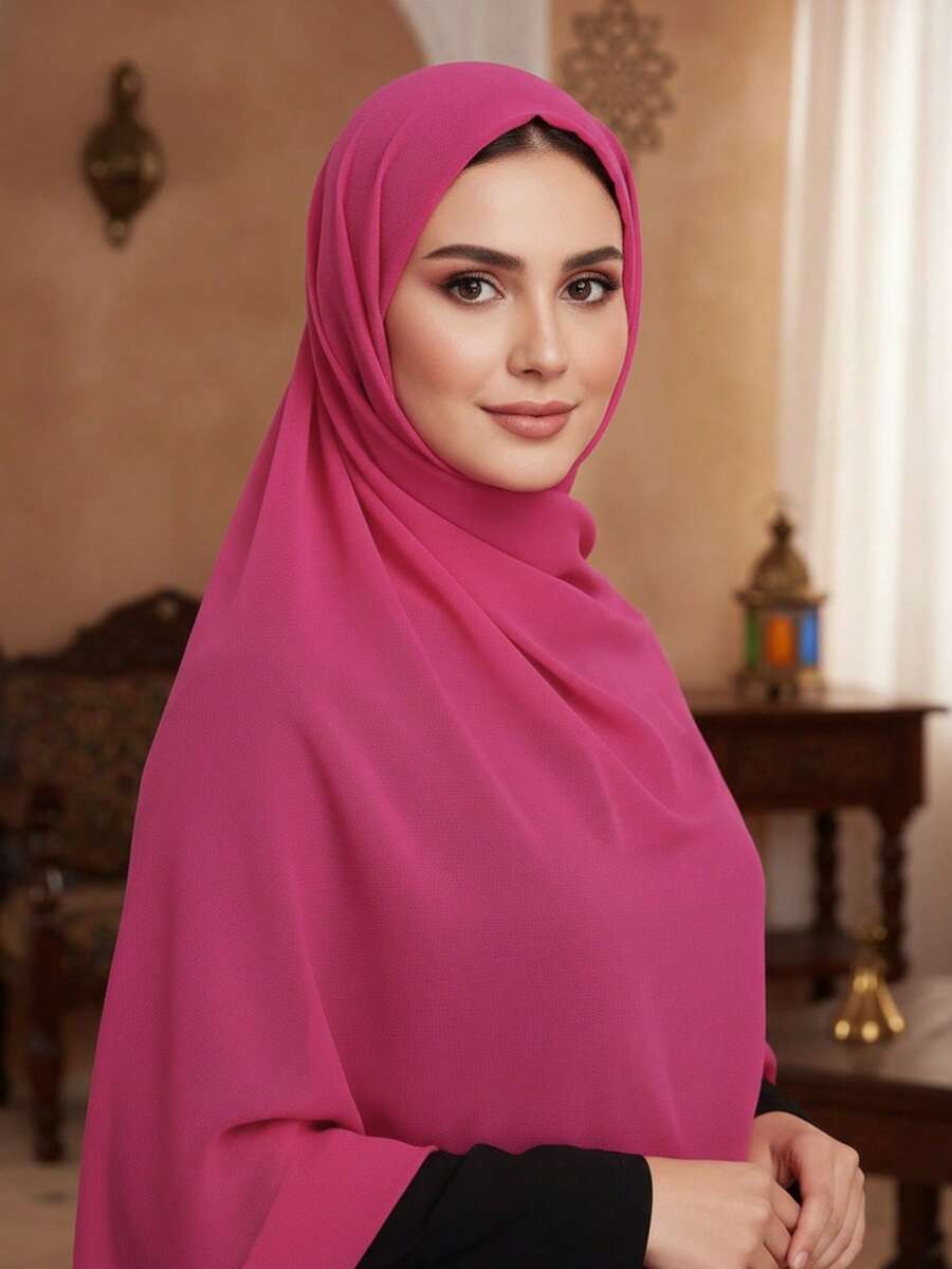 Được làm từ chất liệu vải chiffon cao cấp, nhẹ và thoáng khí, mềm mại và mịn màng, mang lại cảm giác thoải mái suốt cả ngày. - Màu Hồng Tươi - Xem 1