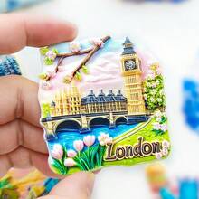 1pc Resin Britain London Tower Bridge Big Ben Elizabeth Tower White Cliffs Of Dover Fridge Magnet Travel Souvenir Landmark Magnetic Sticker Sheep Wales Brecon Beacons Park Home Decor, Meaningful Creative Gift, Thames River - Multicolor - View 23