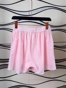 Linen Shirt And Shorts Set (2 Pieces) - Baby Pink - View 5