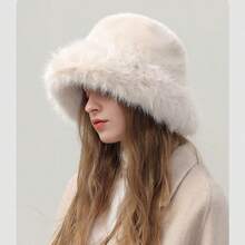 1 szt. damski kapelusz typu bucket, odpowiedni do noszenia na co dzień jesienią/zimą, gruby materiał poliestrowy o mieszanej fakturze - Wielokolorowe - Zobacz 8