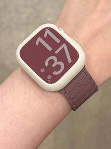 Bộ 1 dây đeo đồng hồ silicon khóa từ hai màu + hộp đựng, phù hợp với đồng hồ 46mm 38mm 40mm 41mm 42mm 44mm 45mm 49mm, dây đeo màu kẹo dễ thương kèm hộp bảo vệ, tương thích với các dòng Series 11 10 9 8 7 6 5 SE Ultra 2 - Màu Lilac Tím - Xem 5