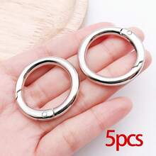 5个弹簧O型环圆形登山扣钥匙圈扣锌合金圆形弹簧钩适用于钥匙链钥匙圈DIY钱包手提包链条环扣替换件 - 彩色 - 查看 29