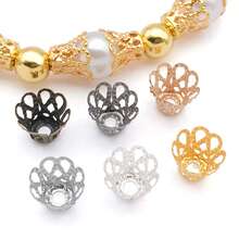 100pcs Flower Shape Iron Flower Petal Bead Caps Spacers For Earring Bracelet Necklace DIY Jewelry Making Supplies