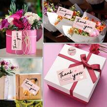 570张感谢卡和贴纸套装，带可重复密封包装袋 - 优雅的粉白设计，优质纸张，是小型企业、在线零售商、本地商店和创业者的理想之选，可用于商务感谢卡、零售商答谢、专业包装、耐用包装、小型企业感谢卡、祝您购物愉快、感谢您的惠顾、小型企业必备、贺卡、带信封的卡片。 - 彩色 - 查看 6