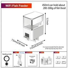 自动喂鱼器，智能定时喂鱼器，大容量水族箱自动喂鱼器，适用于龟类、水族箱，WiFi控制，智能小型鱼缸自动喂食器 - 白色 - 查看 9