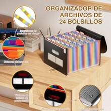 YQQ Administrador de Archivos25 Carpetas Ampliables Organizador de Documentos Etiquetas Coloridas Tamaño A4 Adecuado para la Escuela el Hogar y la Oficina Elementos Esenciales para el Aula1234 - Nergo - Ver 2