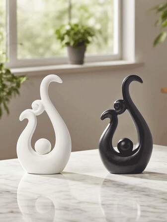 1件现代抽象凤凰树脂雕像摆件，家居客厅玄关桌面装饰，节日装饰，房间装饰，树脂雕像