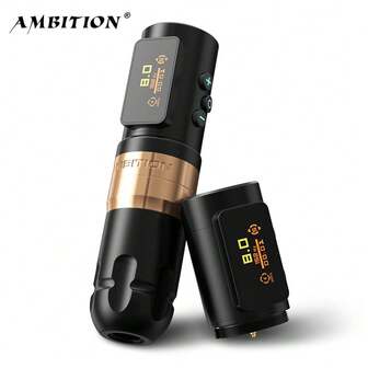 Ambition 1PC Shura-X Wireless Tattoo Machine 3.5/4.0mm Stroke 1-12V Voltage Battery 1800mAh Double Bearing Direct Drive Tattoo Pen