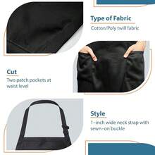 Adjustable Cotton Chef Aprons With 2 Pockets And Complimentary Bandana, Kitchen Apron For Women And Men,1Pack-Red - 1 Gói-Đỏ - Xem 8