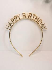 1pc Random Color Plastic Happy Birthday 2026 New Year Party Headband, Photo Prop, Princess Birthday Gift