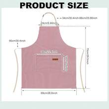 2 Pack Kitchen CooFKing Aprons, Adjustable Bib Chef Apron With 2 Pockets For Women Men, For CooFKing, Cleaning,Blue+Pink - 藍色+粉紅色 - 查看 3