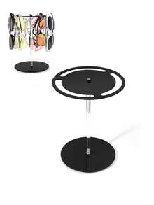 1 giá đỡ trưng bày kính râm bằng acrylic, màu đen cao cấp, trong suốt, xoay 360°, giá đỡ tròn nâng cao, kệ đựng kính mắt để bàn trong suốt, vật trang trí bàn làm việc - màu đen - Xem 9