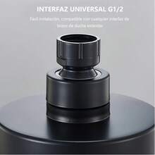 Cabezal de ducha ajustable en múltiples ángulos Cabezal de ducha | Rociador de ducha | Accesorios de baño Rociado tipo lluvia de alta presión Construcción en ABS con boquillas de silicona anti-obstrucción Diseño que ahorra agua Ideal para usuarios domésticos que buscan una experiencia de baño de lujo - Negro - Ver 4