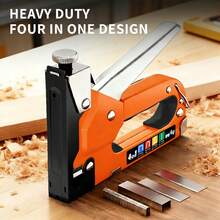 1000 Stücke Schwerlast-Heftklammern, Zimmermanns-Nägel, inklusive Aufbewahrungsbox. Nagellänge 1/2", 3/8", 5/16", 1/4" (6/8/10/12mm), Nagelbreite 3/8", geeignet für Schwerlast-Tacker in Geschäften, für Sofas, DIY, Möbel, Bilderrahmen usw. - Orange - Übersicht 2